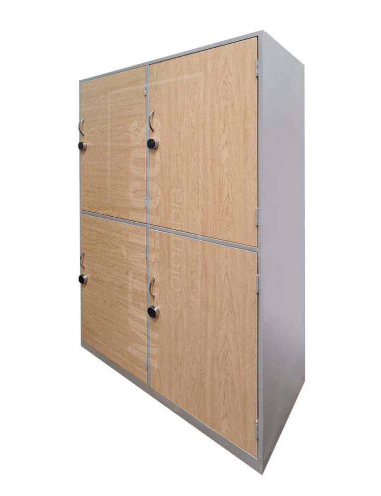 locker-metal-madera-cerradura-digital-cuatro-compartimientos